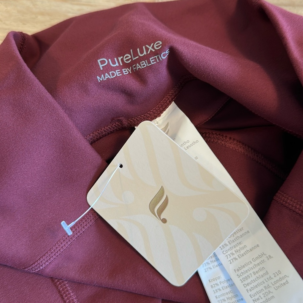 NWT- Fabletics PureLuxe HW Pocket Full length Leggings -MERLOT (27” inseam) - Picture 6 of 11